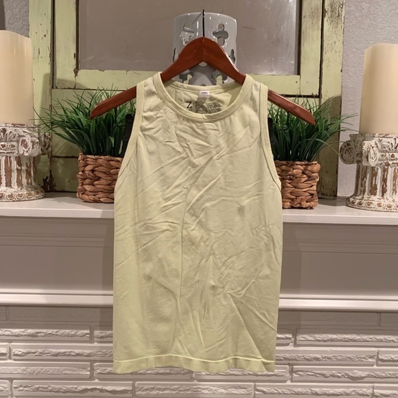 Z by Zella Neon Green/Yellow High Neck Sleeveless Activewear Tank Top Small - Picture 1 of 3
